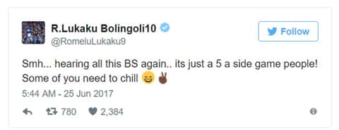 Lukaku tỏ rõ thái độ bức tức trên trang Twitter
