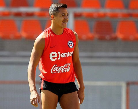 Sanchez đã trở lại tập luyện